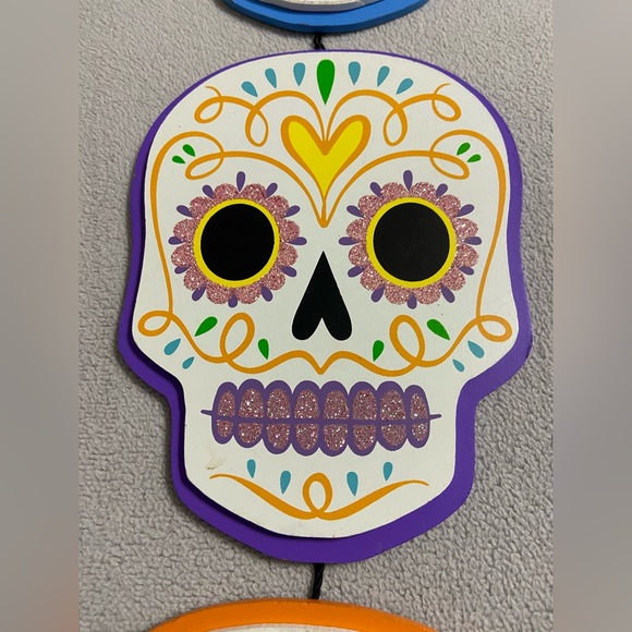 3-Sugar Skulls Wall Hanging Sign - Picture 4 of 4